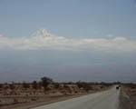 Volcano towering over San Pedro de Atacama