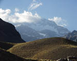 Aconcagua, the highest mountain in the Americas, seen from the rally route
