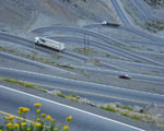 The hairpins at Portillo, Chile, on the main route from Argentina